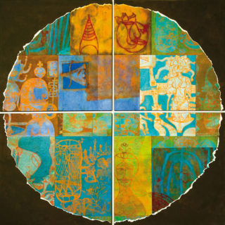 Monotipo sobre madera, 200 x 200 cm. Federico Bencini. 2009
